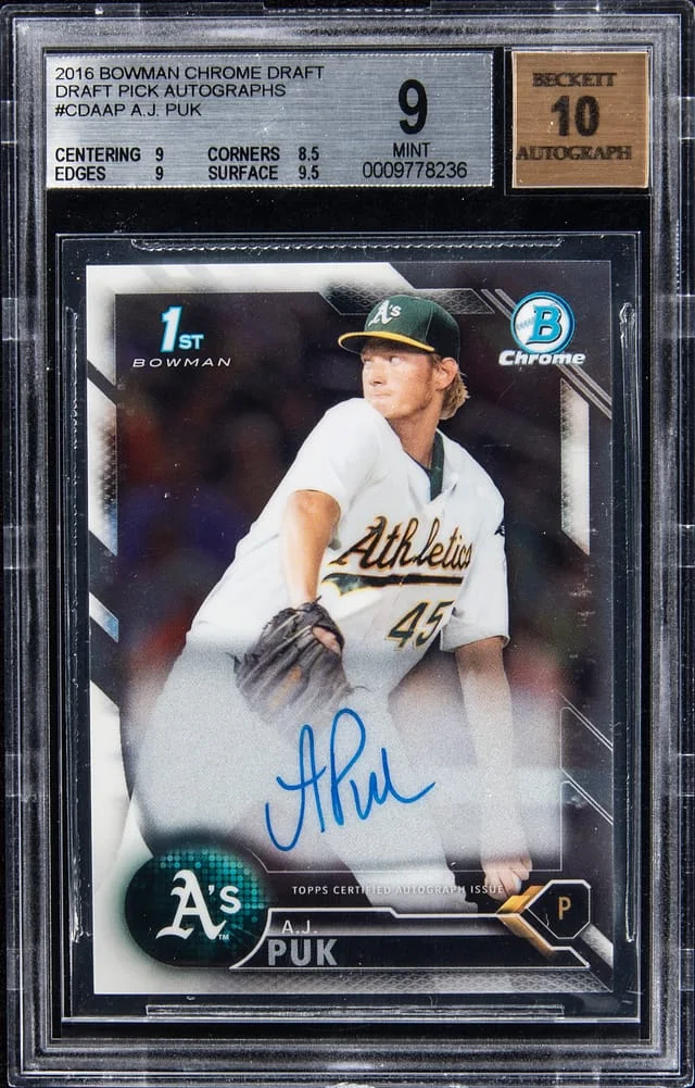 2016 Bowman Chrome Draft A.J. Puk Pick Autographs #CDA-AP card image