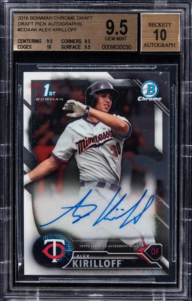 2016 Bowman Chrome Draft Alex Kirilloff Pick Autographs #CDA-AK card image