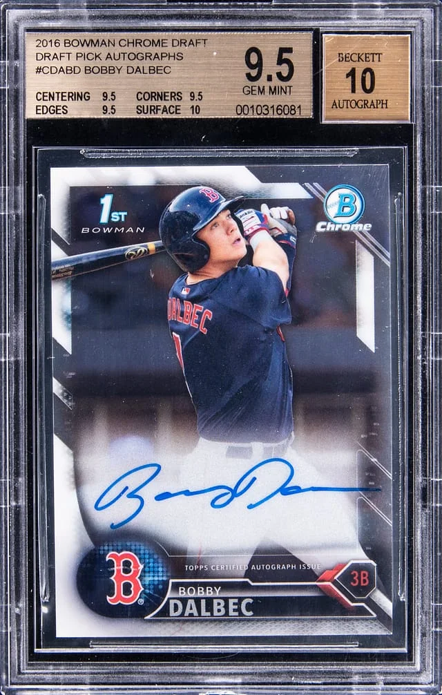 2016 Bowman Chrome Draft Bobby Dalbec Pick Purple Refractor #CDA-BD card image