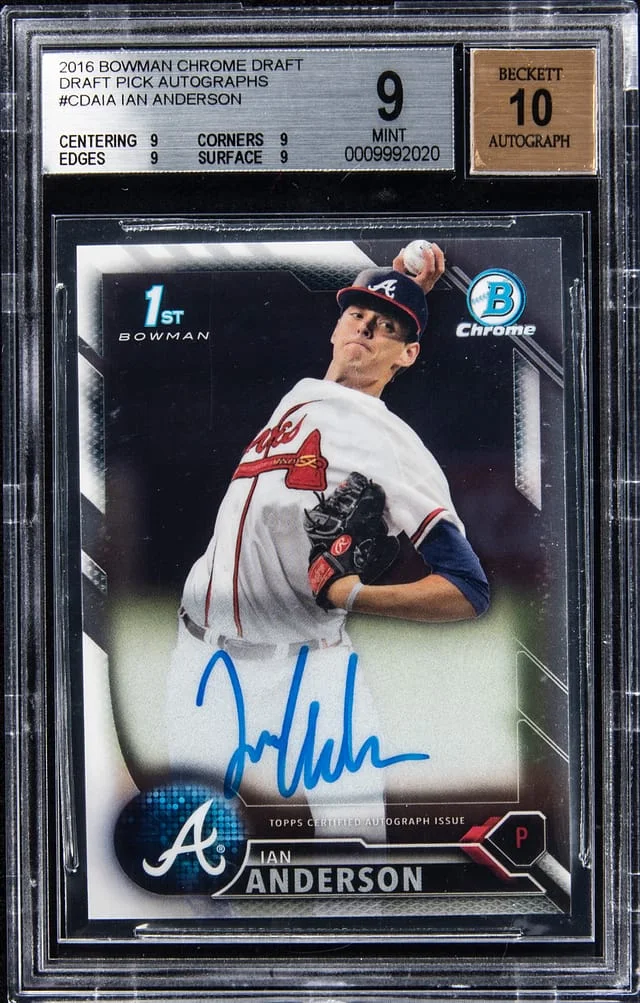 2016 Bowman Chrome Draft Ian Anderson Pick Autographs #CDA-IA card image