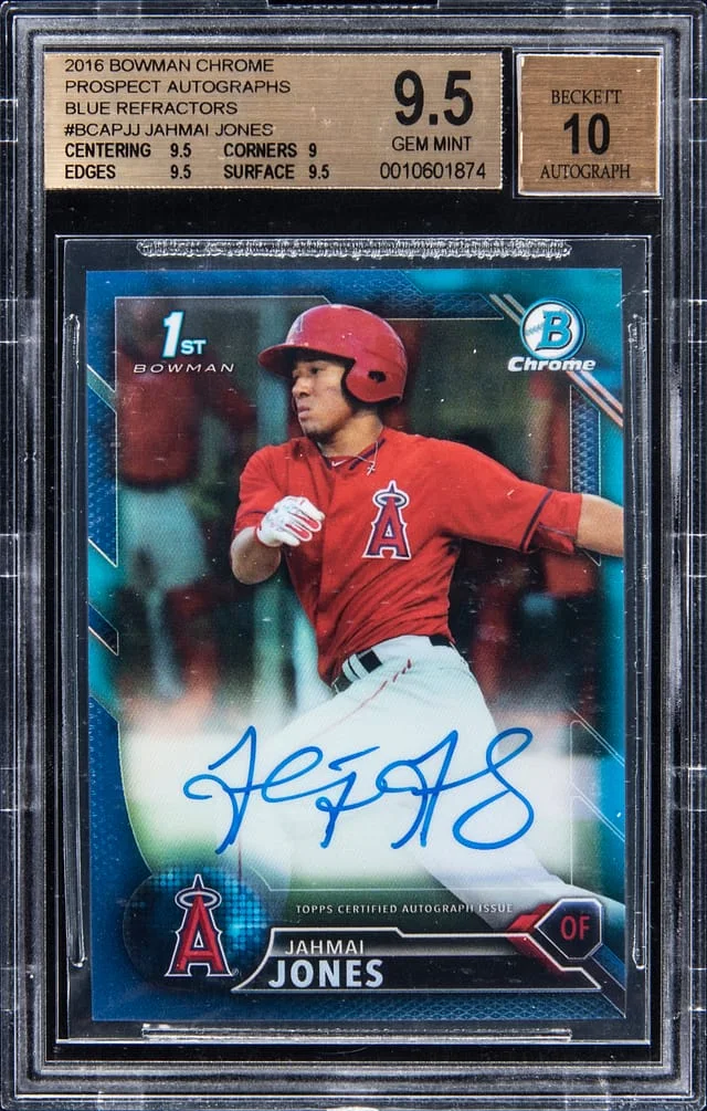 2016 Bowman Chrome Draft Jahmai Jones Blue Refractors #BCAP-JJ card image