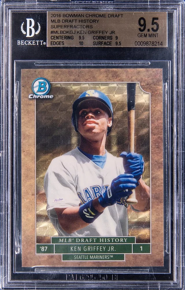 2016 Bowman Chrome Draft Ken Griffey Jr. MLB Draft History SuperFractors #MLBD-KGJ card image