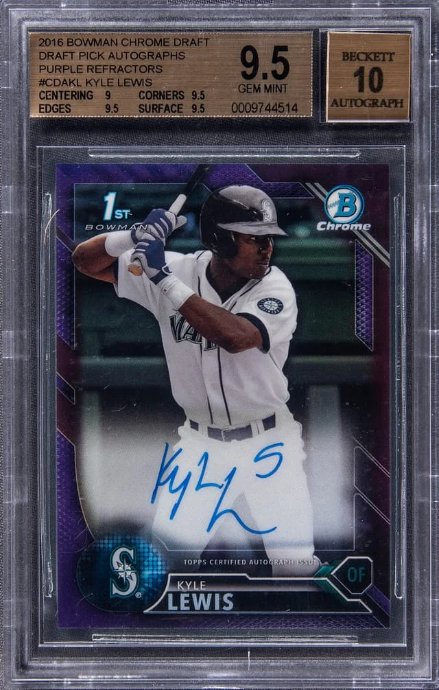 2016 Bowman Chrome Draft Kyle Lewis Pick Autographs #CDA-KL card image