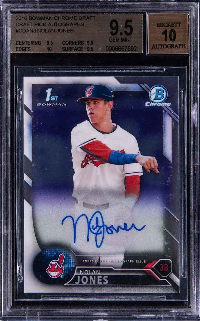 2016 Bowman Chrome Draft Nolan Jones Pick Autographs #CDANJ card image