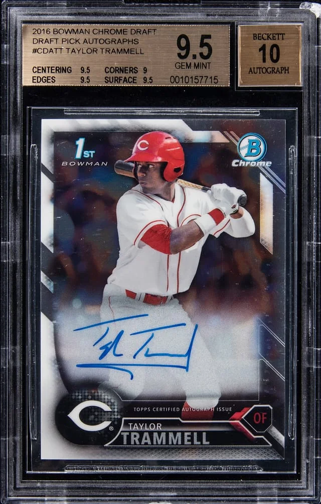 2016 Bowman Chrome Draft Taylor Trammell Pick Autographs #CDA-TT card image