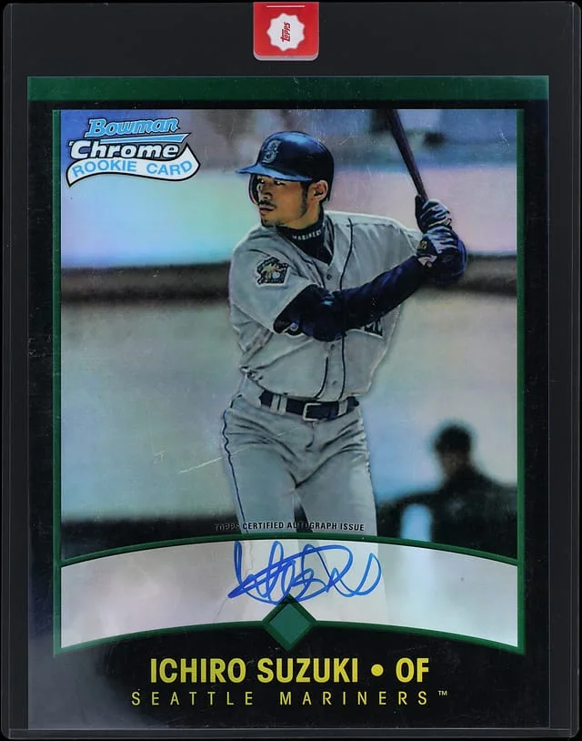 2016 Bowman Chrome Ichiro Suzuki Oversized Autograph Green Japanese #351 card image