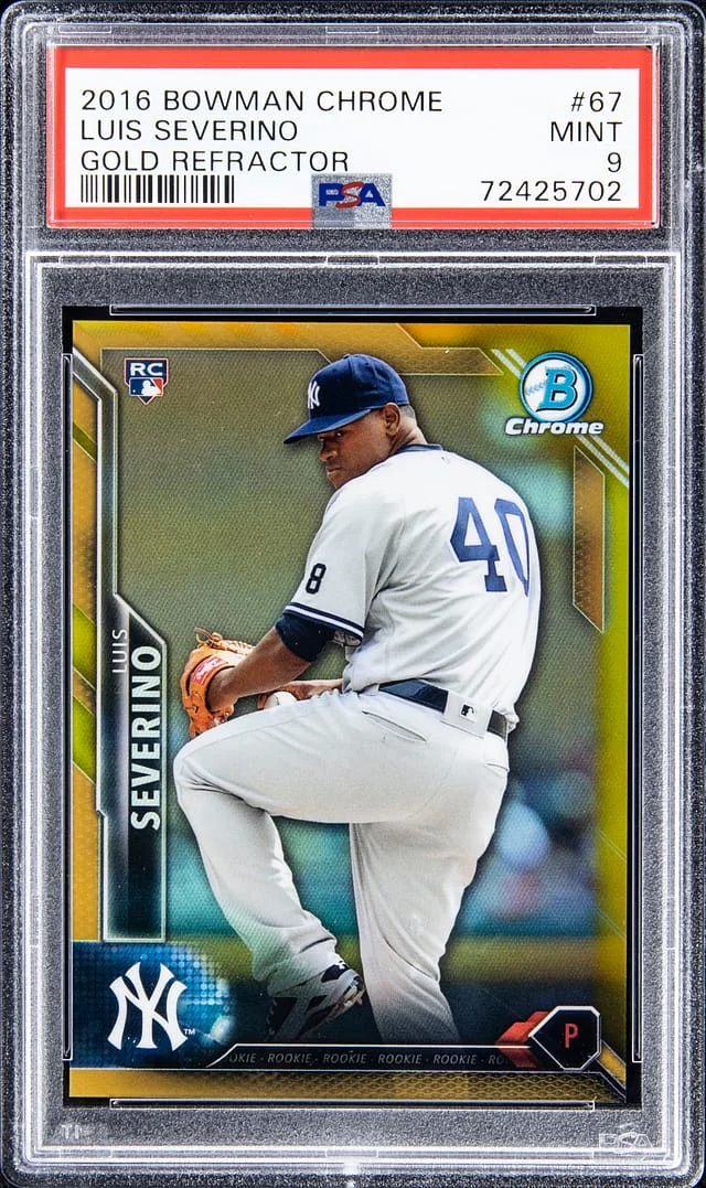 2016 Bowman Chrome Luis Severino Gold Refractor #67 card image