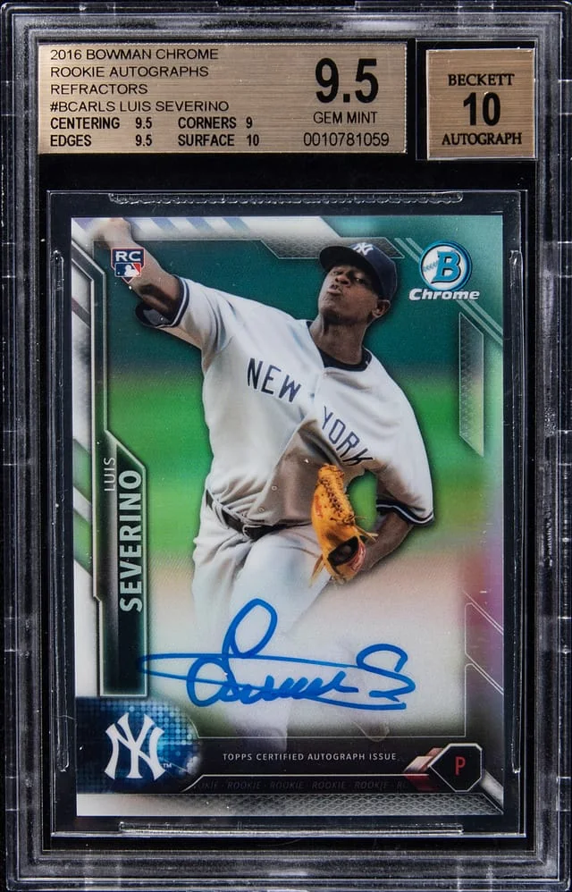 2016 Bowman Chrome Luis Severino Autographs Refractor #BCAR-LS card image