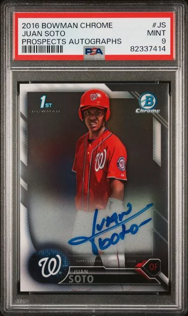 2016 Bowman Chrome Prospects Autographs Js Juan Soto #no-number card image