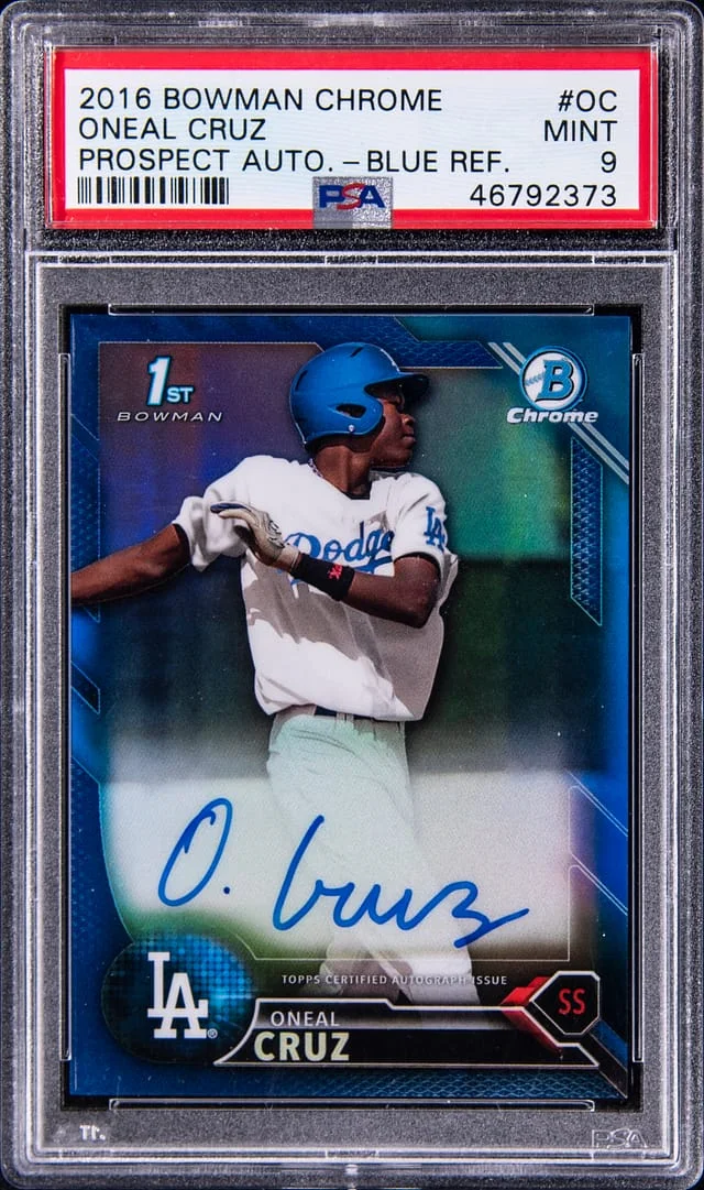 2016 Bowman Chrome Prospects Oneal Cruz Autographs Purple Refractor #OC card image