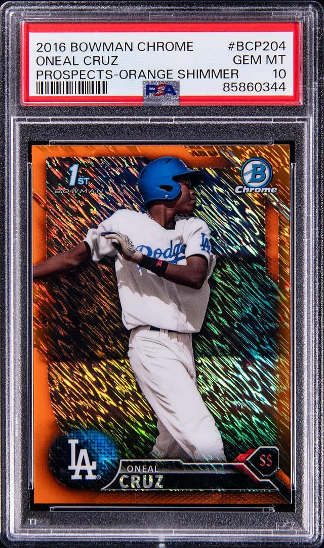 2016 Bowman Chrome Prospects Oneil Cruz Orange Shimmer #BCP204 card image