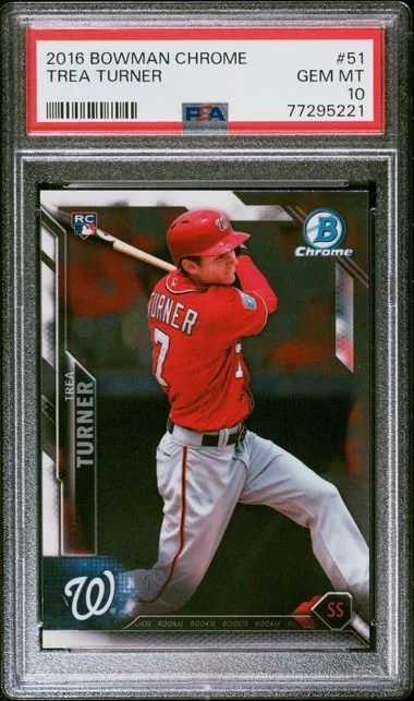 2016 Bowman Chrome Trea Turner #51 card image
