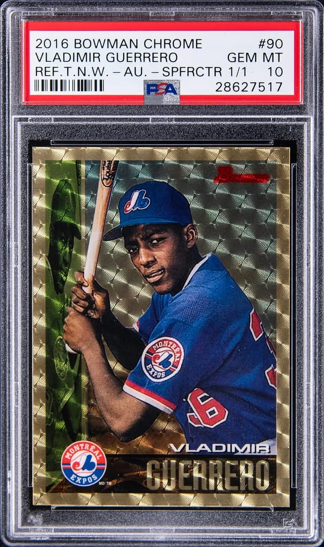 2016 Bowman Chrome Vladimir Guerrero Refractors That Never Were SuperFractor #90 card image