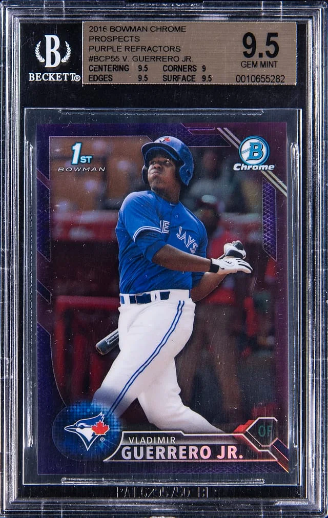 2016 Bowman Chrome Vladimir Guerrero Jr. Purple Refractors #BCP55 card image