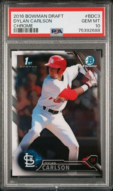 2016 Bowman Draft Dylan Carlson Chrome #BDC-3 card image