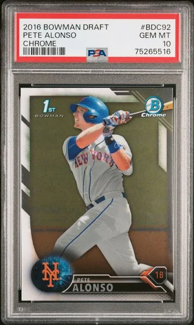 2016 Bowman Draft Pete Alonso Chrome Refractor #BDC-92 card image