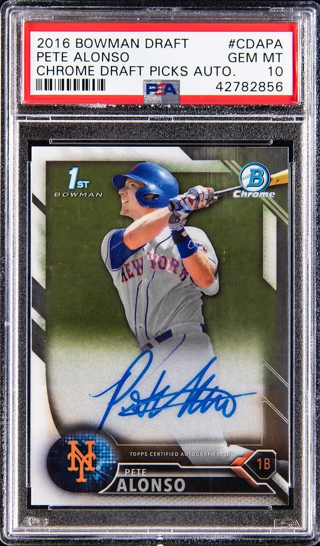 2016 Bowman Draft Pete Alonso Chrome Draft Picks Autograph #CDA-PA card image