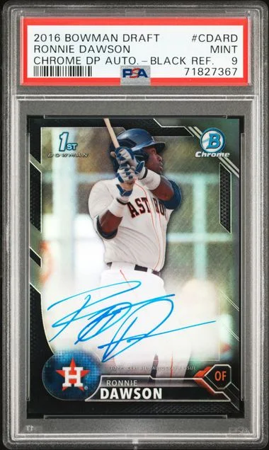2016 Bowman Draft Ronnie Dawson Chrome Draft Picks Autographs Black Refractor #CDA-RD card image