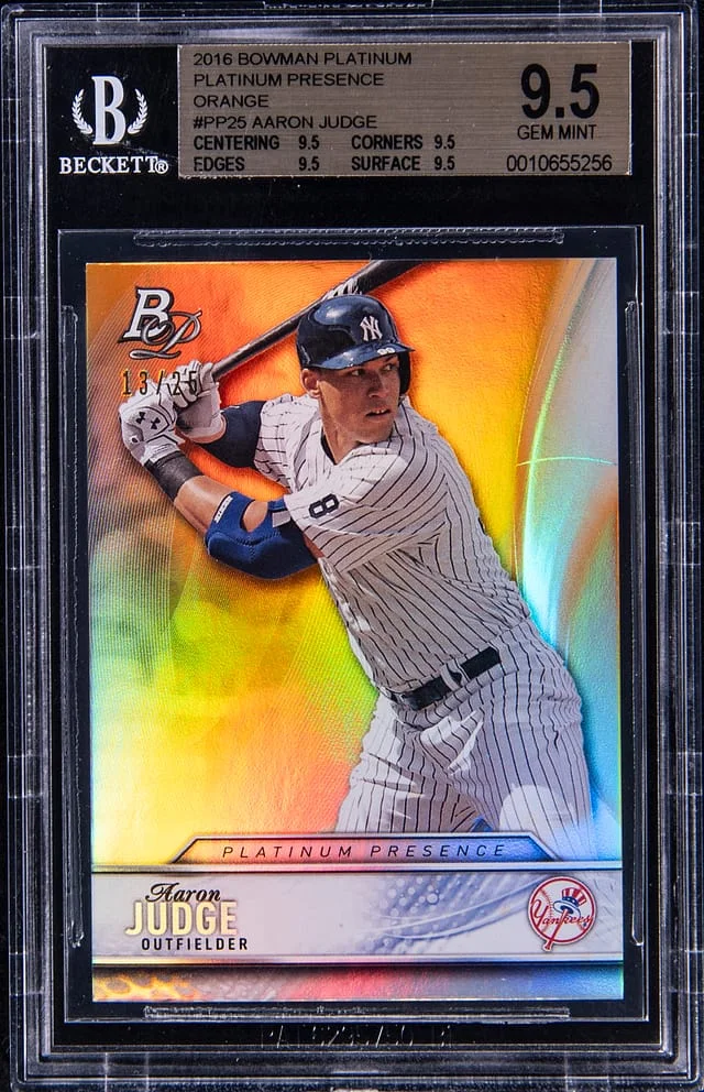2016 Bowman Platinum Aaron Judge Presence Orange #PP25 card image