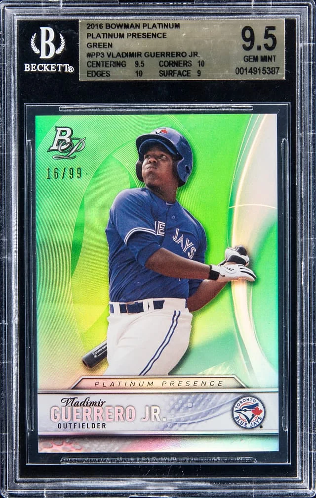2016 Bowman Platinum Vladimir Guerrero Jr. Presence Green #PP-3 card image