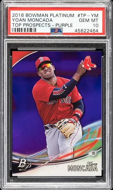 2016 Bowman Platinum Yoan Moncada Top Prospects Purple #TP-YM card image