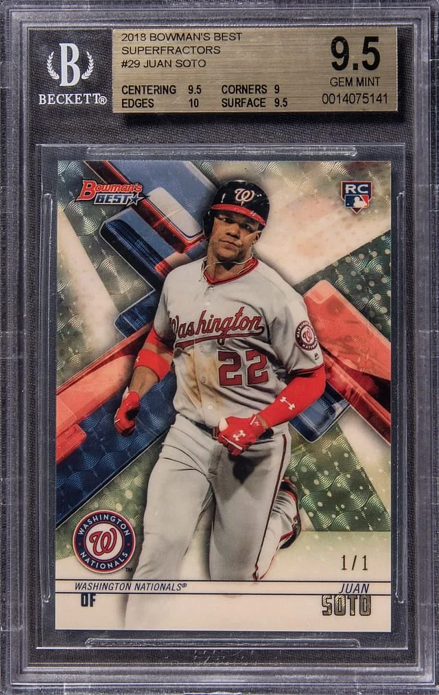2016 Bowman's Best Juan Soto SuperFractor #29 card image