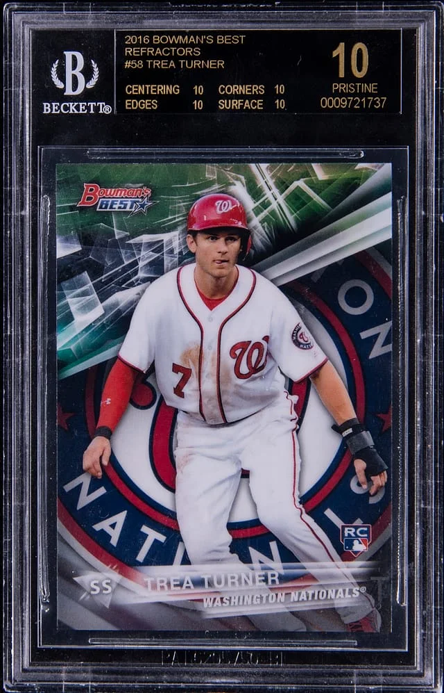 2016 Bowmans Best Refractor Trea Turner #58 card image