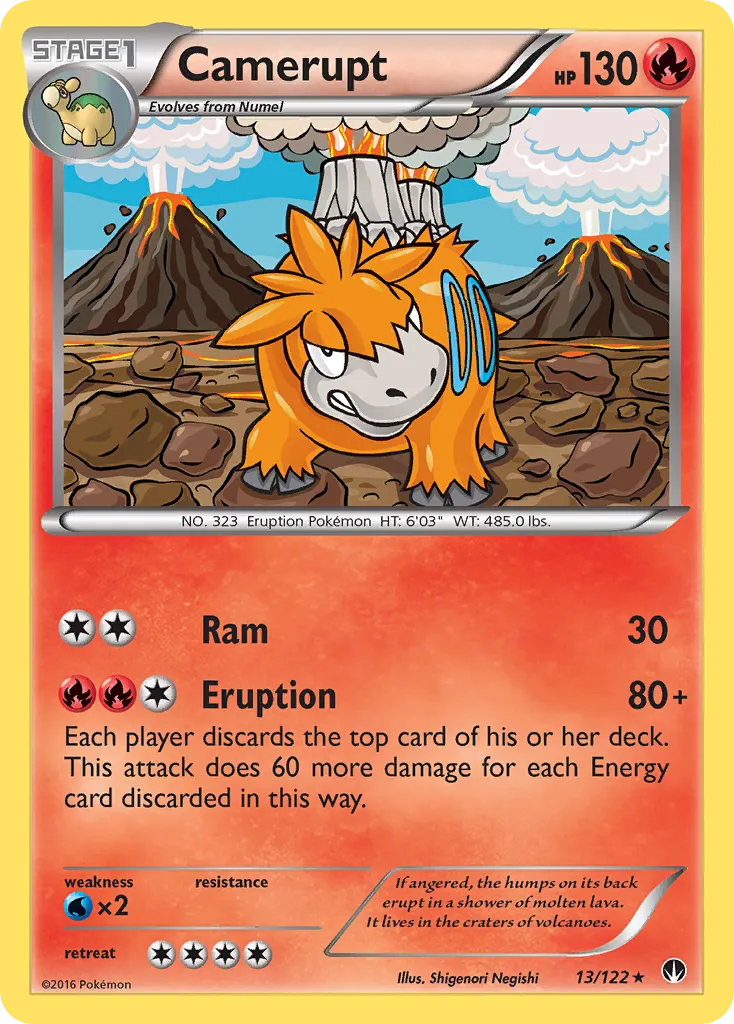 2016 BREAKpoint Camerupt Rare #013/122 Rare card image