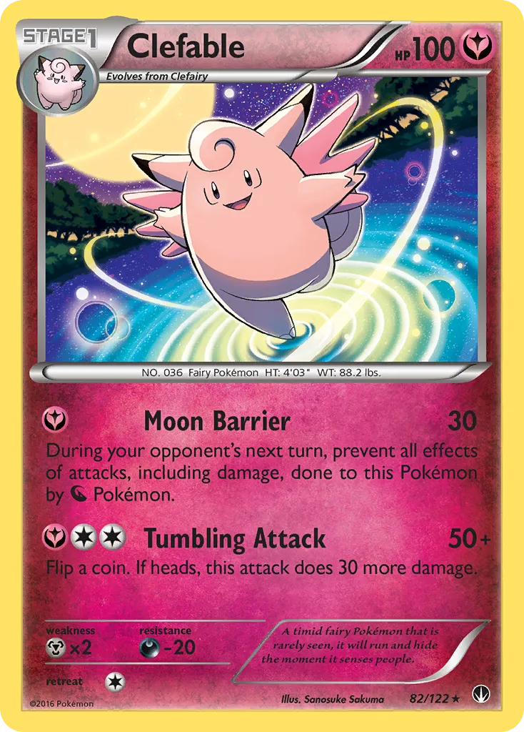 2016 BREAKpoint Clefable Rare #082/122 Rare card image