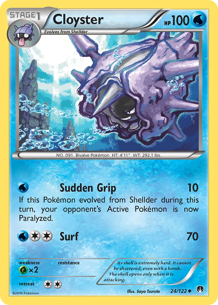 2016 BREAKpoint Cloyster Uncommon #024/122 Uncommon card image