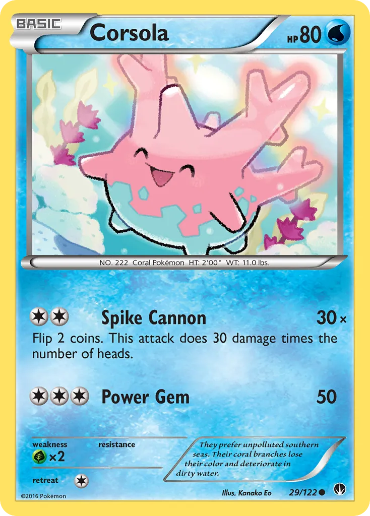 2016 BREAKpoint Corsola Common #029/122 Common card image
