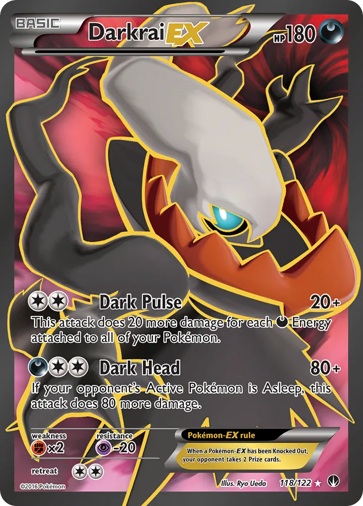 2016 BREAKpoint Darkrai-EX #118/122 Rare Ultra card image