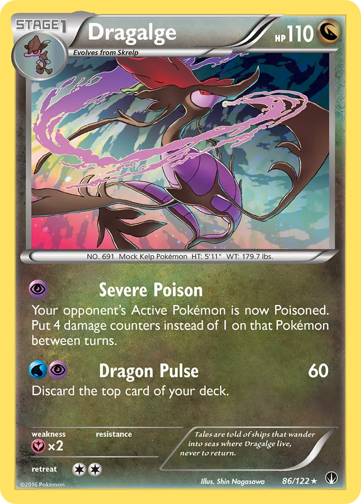 2016 BREAKpoint Dragalge #086/122 Rare Holo card image