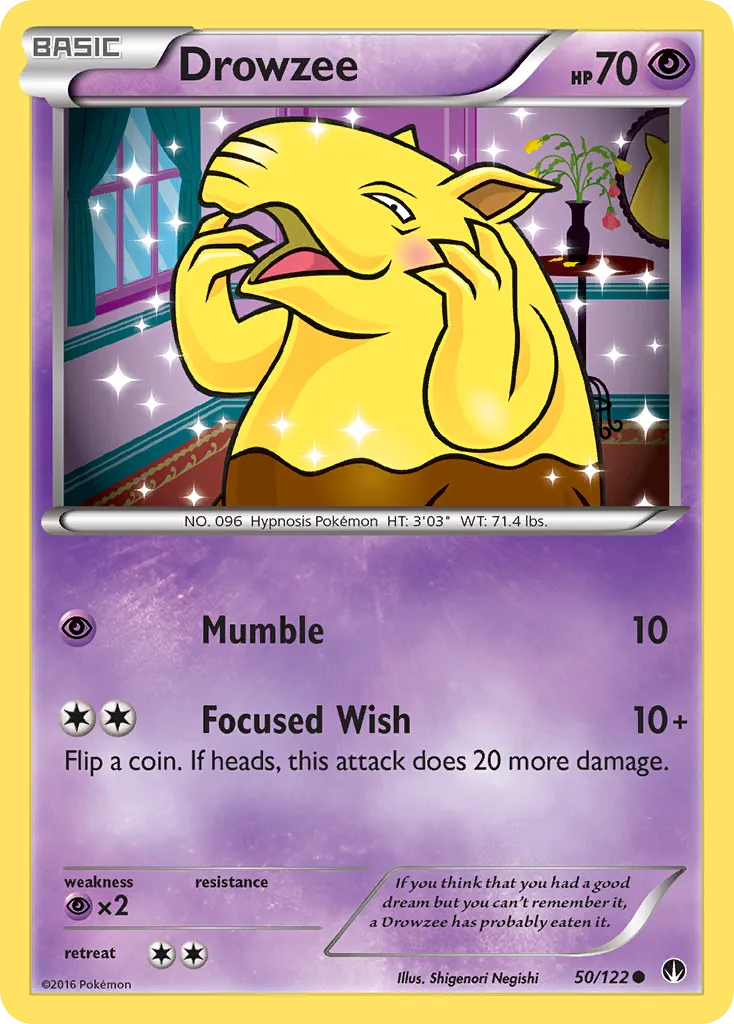 2016 BREAKpoint Drowzee Common #050/122 Common card image