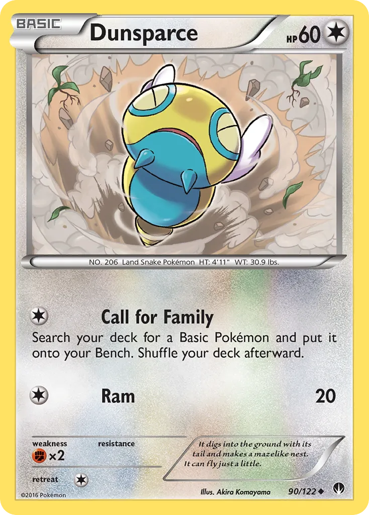 2016 BREAKpoint Dunsparce Uncommon #090/122 Uncommon card image