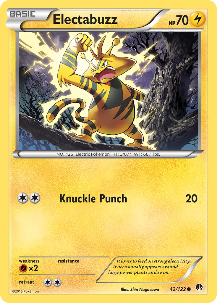 2016 BREAKpoint Electabuzz Common #042/122 Common card image