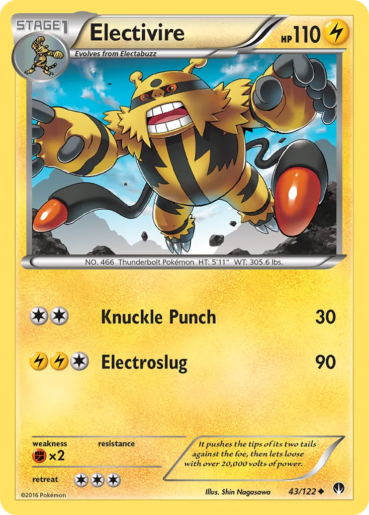 2016 BREAKpoint Electivire Uncommon #043/122 Uncommon card image