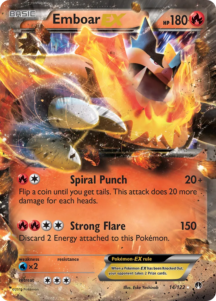2016 BREAKpoint Emboar-EX Rare Holo EX #014/122 Rare Holo EX card image
