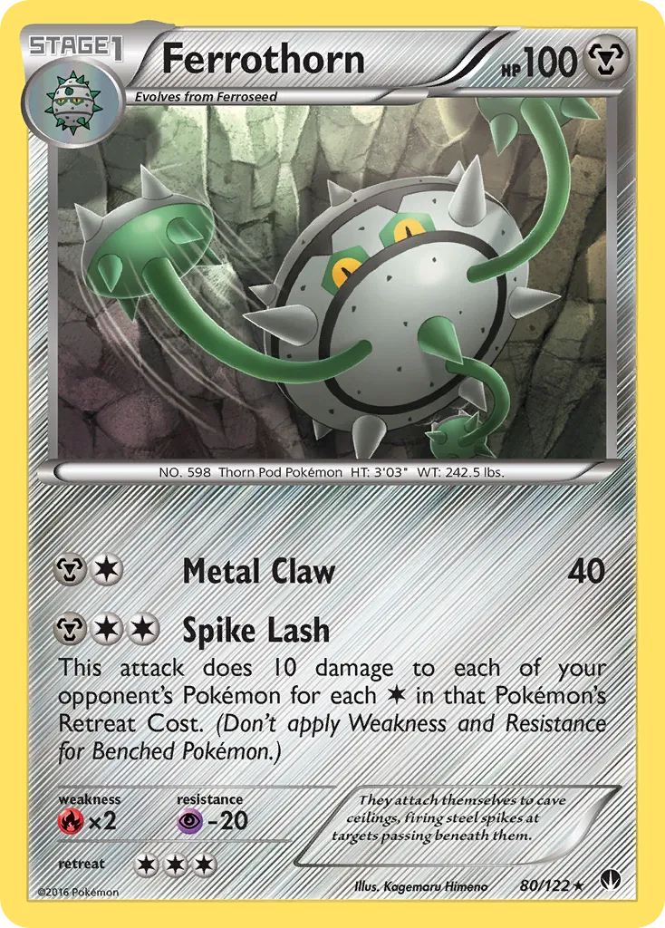 2016 BREAKpoint Ferrothorn Rare #080/122 Rare card image