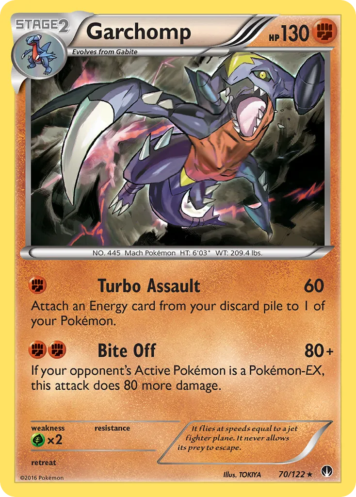2016 BREAKpoint Garchomp Rare Holo #070/122 Rare Holo card image