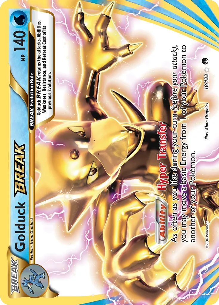 2016 BREAKpoint Golduck BREAK Rare BREAK #018/122 Rare BREAK card image