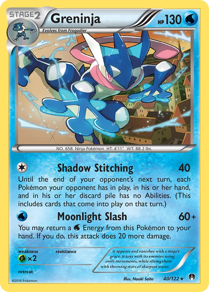 2016 BREAKpoint Greninja Rare #040/122 Rare card image