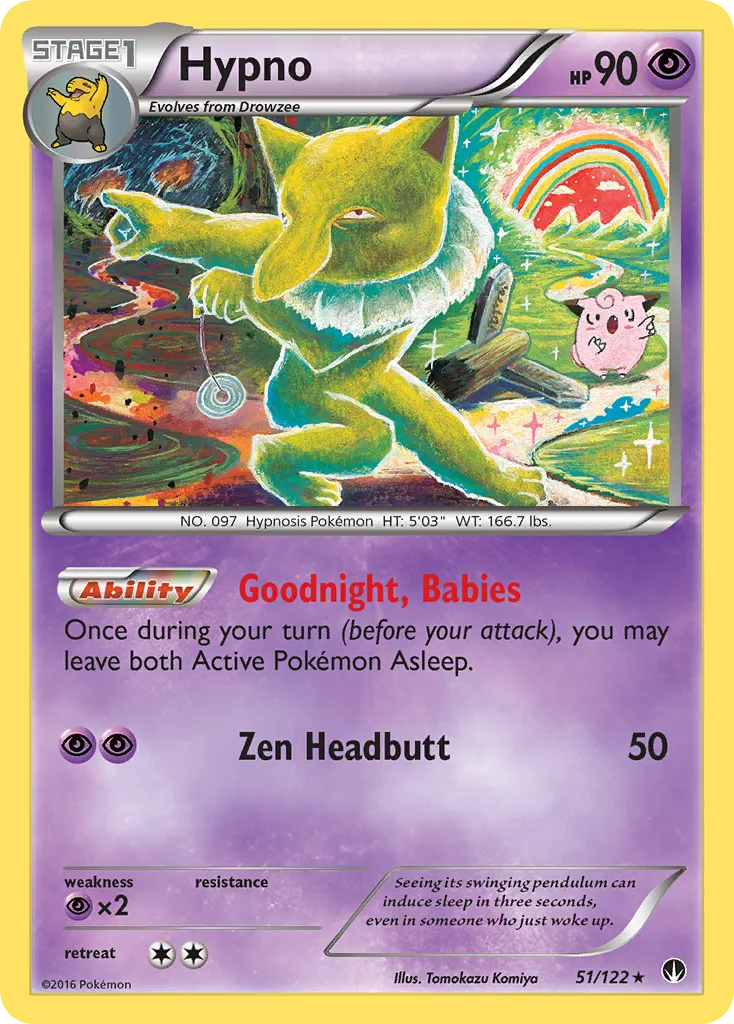 2016 BREAKpoint Hypno Rare #051/122 Rare card image