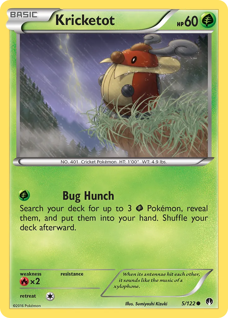 2016 BREAKpoint Kricketot Common #005/122 Common card image