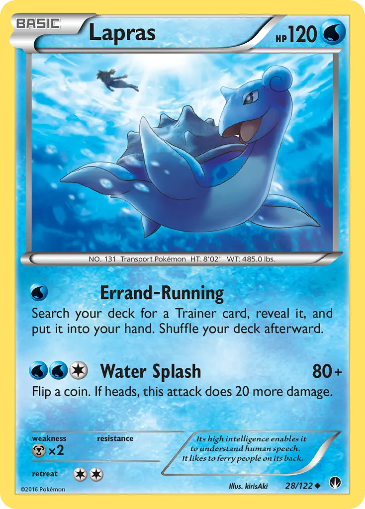 2016 BREAKpoint Lapras Uncommon #028/122 Uncommon card image