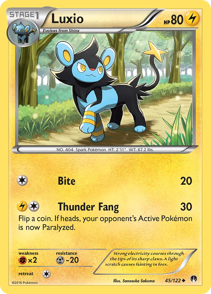 2016 BREAKpoint Luxio Uncommon #045/122 Uncommon card image