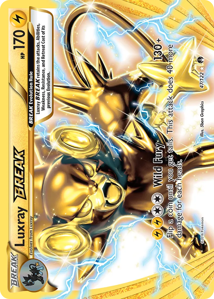 2016 BREAKpoint Luxray BREAK Rare BREAK #047/122 Rare BREAK card image