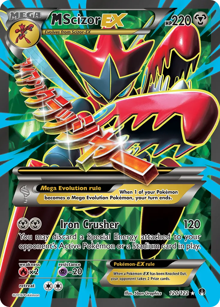 2016 BREAKpoint M Scizor-EX Rare Holo EX #077/122 Rare Holo EX card image