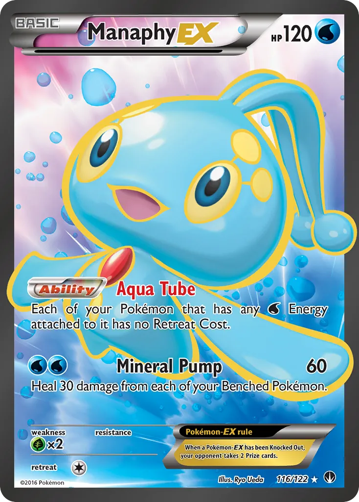 2016 BREAKpoint Manaphy-EX #116/122 Rare Ultra card image
