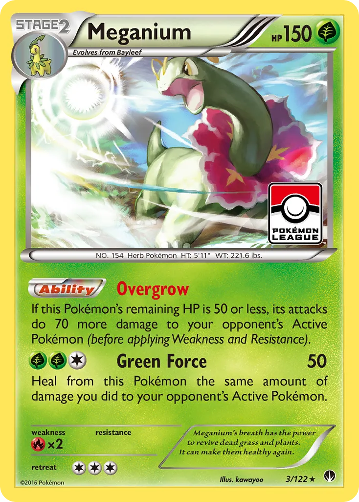 2016 BREAKpoint Meganium #003/122 Rare Holo card image